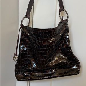 Brighton brown crocodile soft shoulder bag